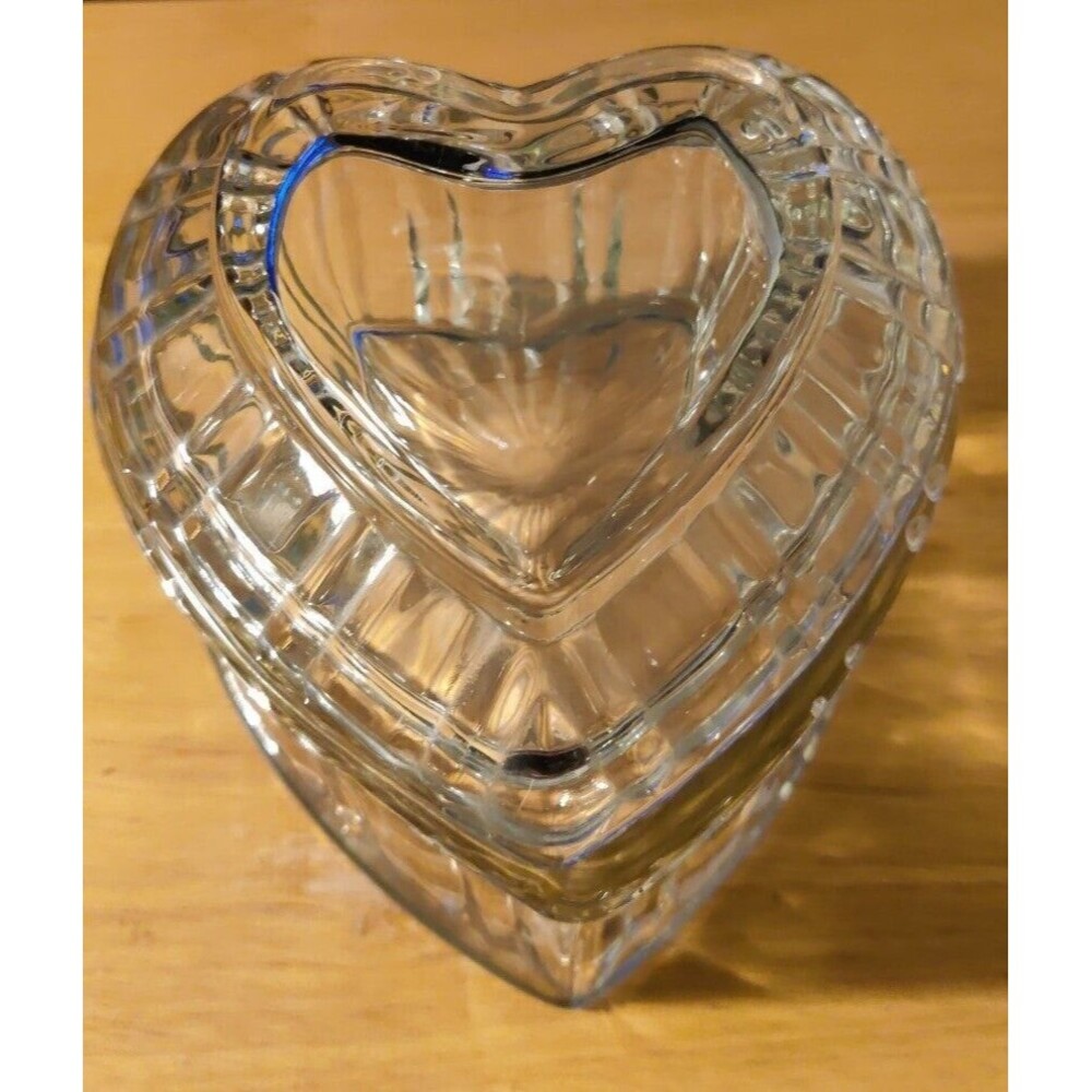 Vintage Heavy Heart Shape Clear Glass Candy Dish